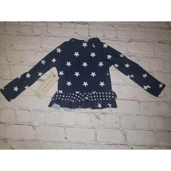 NWT Peyton & Parker Baby-Toddler Navy-Stars Long-Sleeve Rash Guard Swim Shirt - Picture 2 of 2